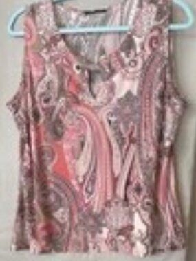 Tommy Hilfiger Sleeveless Pink Paisley Tank Top XL